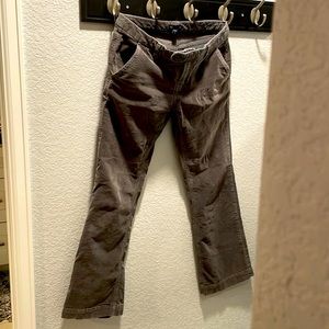 Gap womens Sz 6 gray velveteen unribbed corduroy pants wide leg 🤎